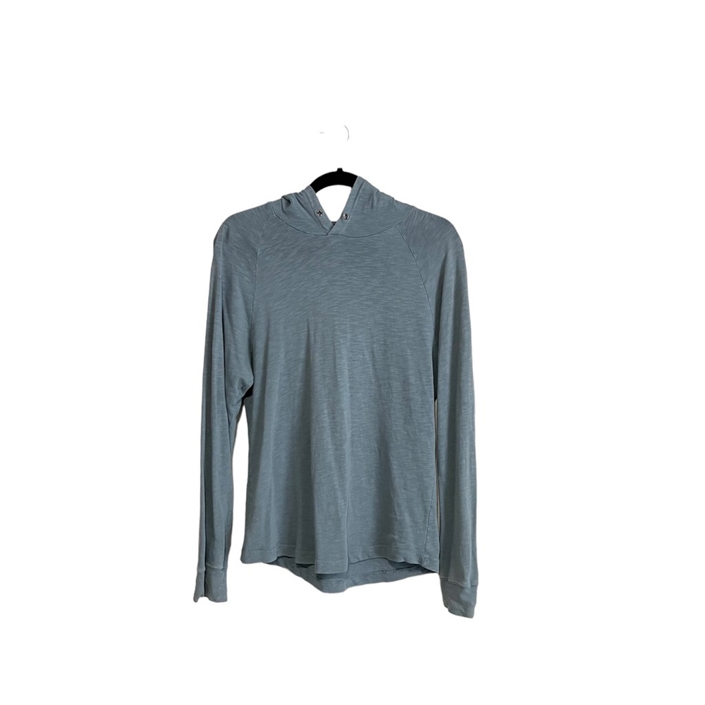 Lanai Grey Hooded, Scoop Hem, High Neck Sweatshirt, Size Small